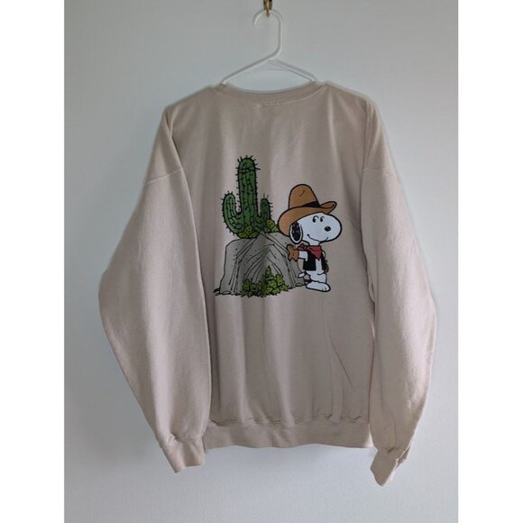 Peanuts Snoopy Camping in the Woods Sweatshirt Size XL Cowboy Western Knott's - Picture 2 of 5